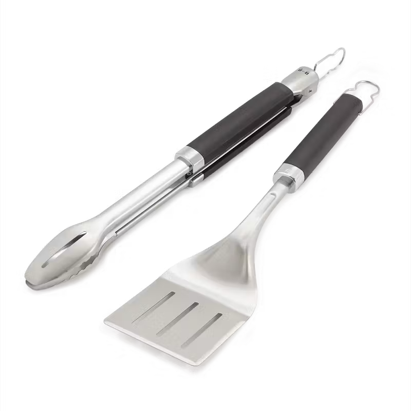 Set de tenaza y espátula Precision para parrilla