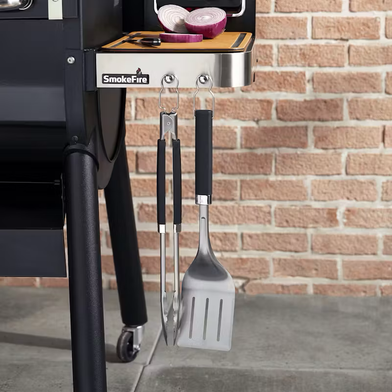 Set de tenaza y espátula Precision para parrilla