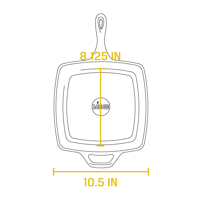 10.5" Square Cast Iron Skillet