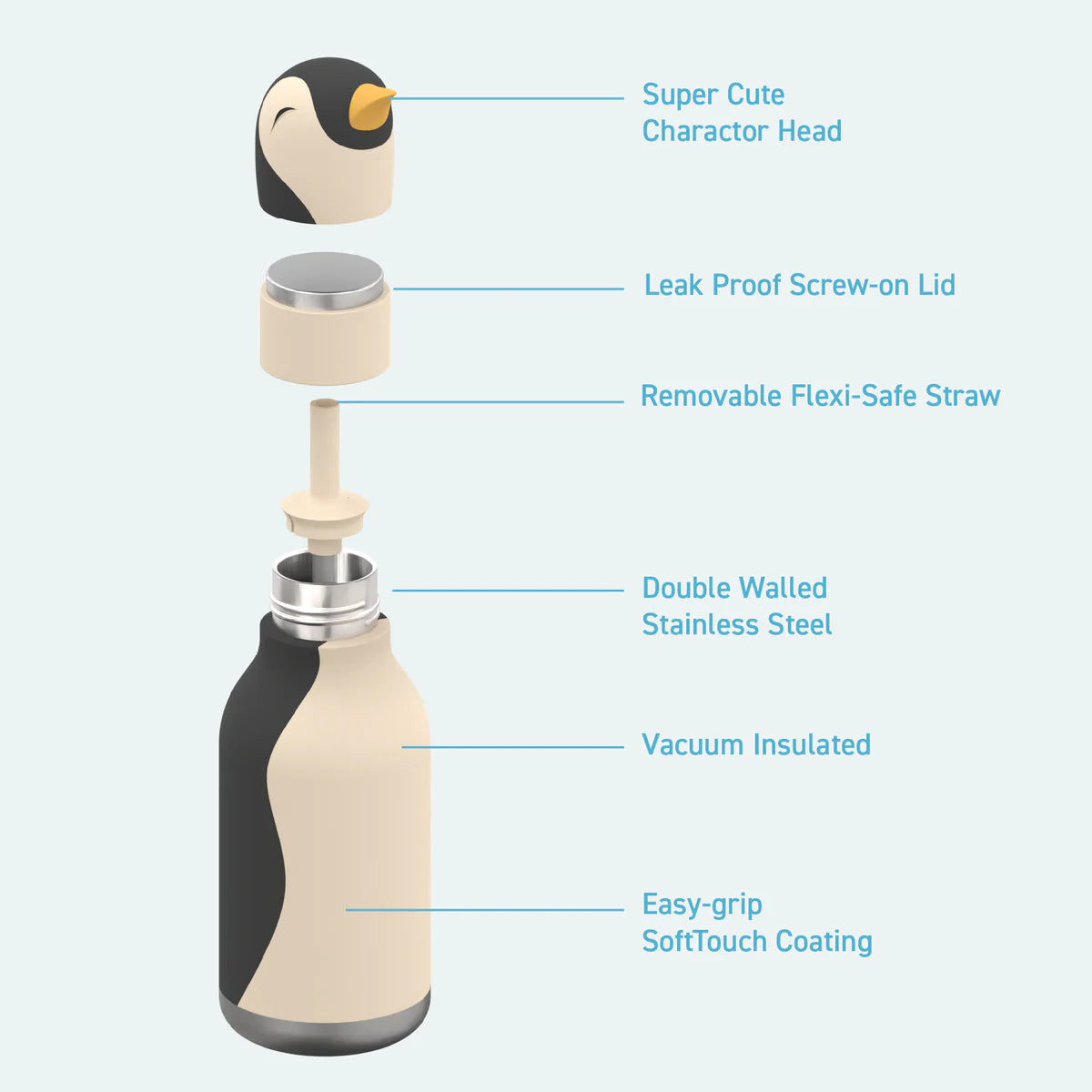 Penguin Bestie Bottle - Pingüino
