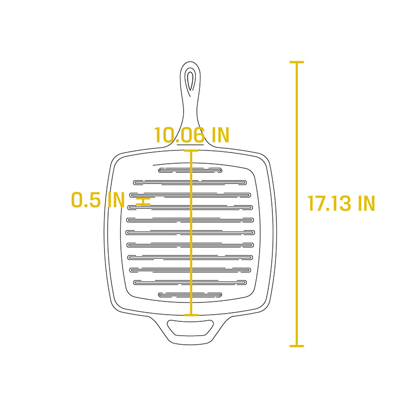 10.5" Square Cast Iron Grill Pan