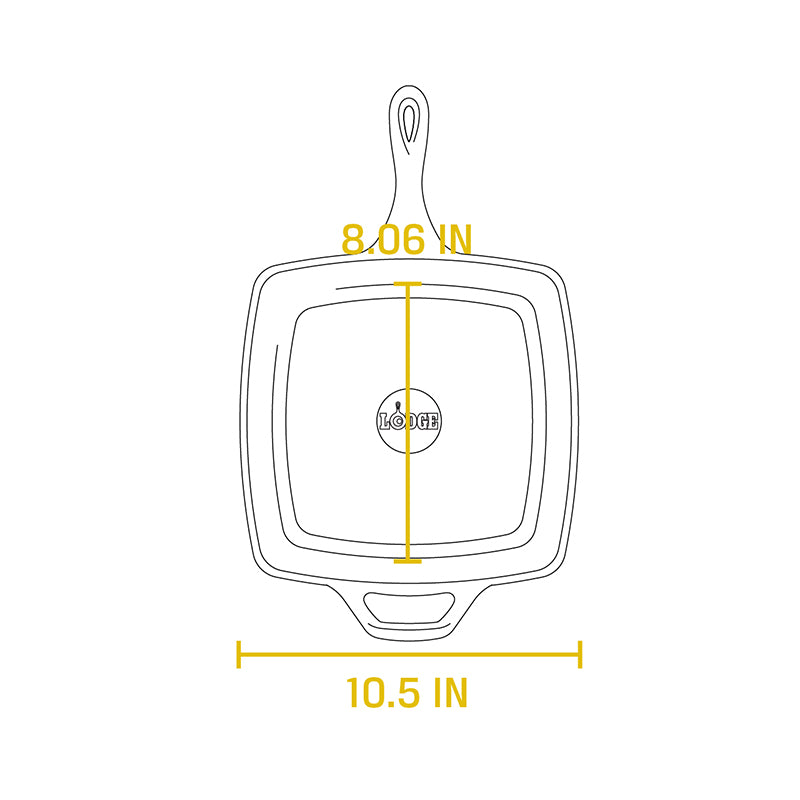 10.5" Square Cast Iron Grill Pan