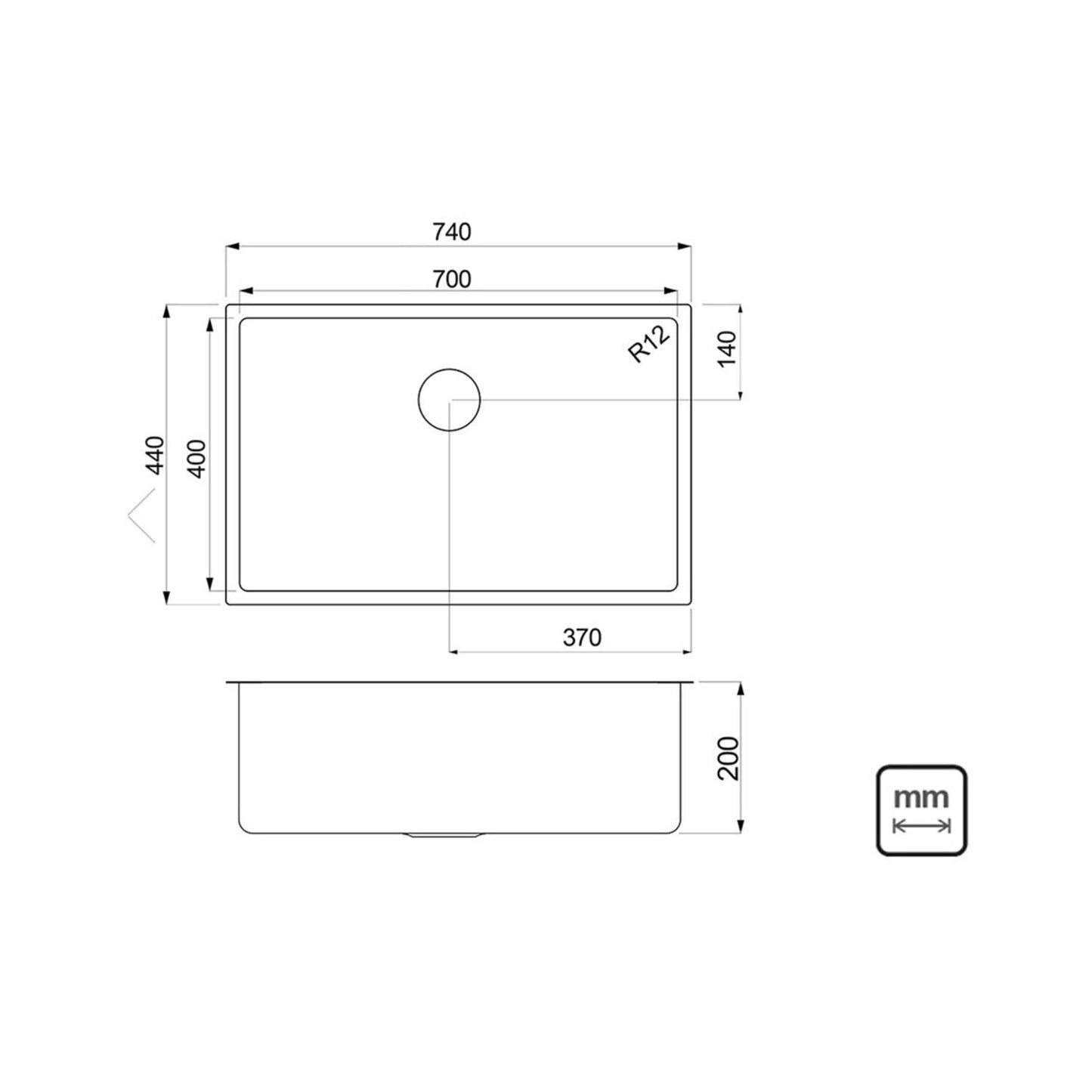 Cubeta en acero inoxiable Design Collection Quadrum 70