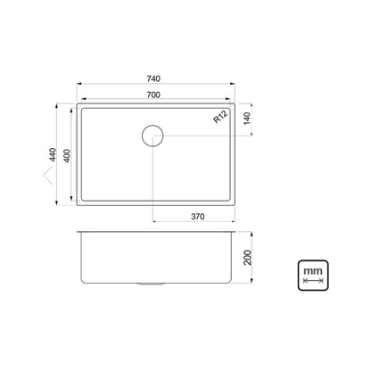 Cubeta en acero inoxiable Design Collection Quadrum 70