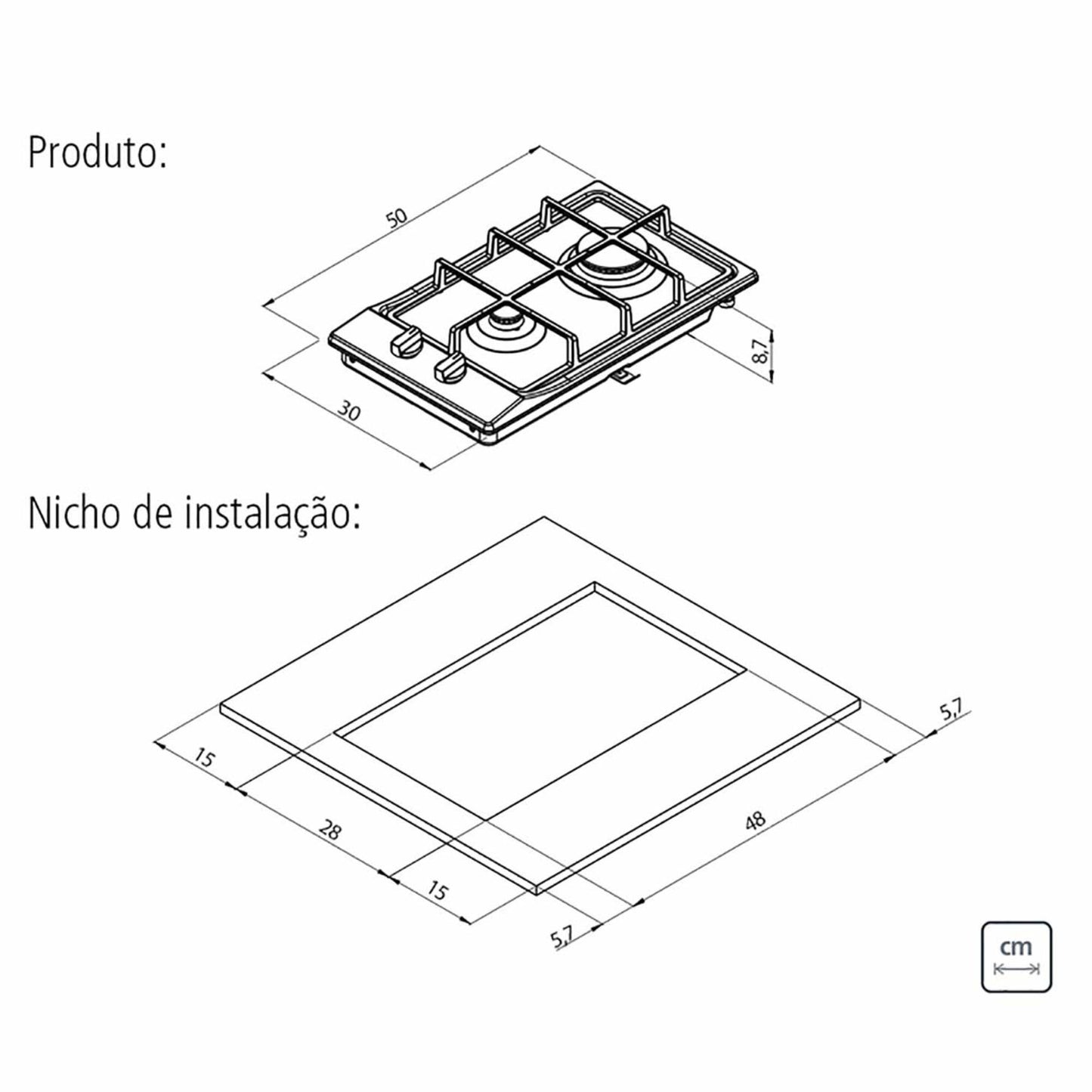 Placa de Cocción Gas Domino 2GX