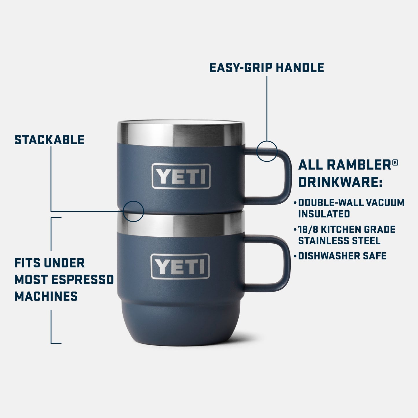 6 oz stackable mugs