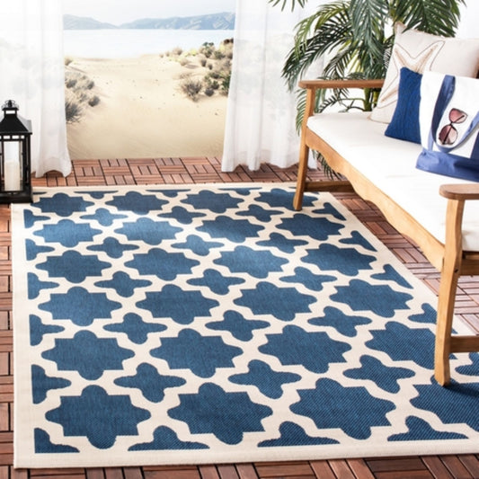 Alfombra Rectangular Mediana Navy/Beige