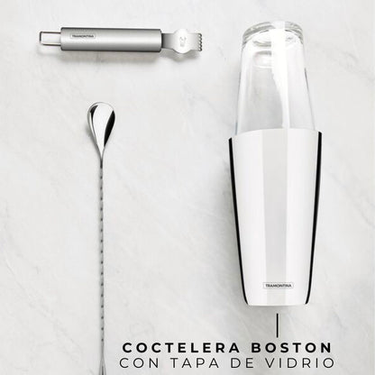 Coctelera Boston con tapa de vidrio