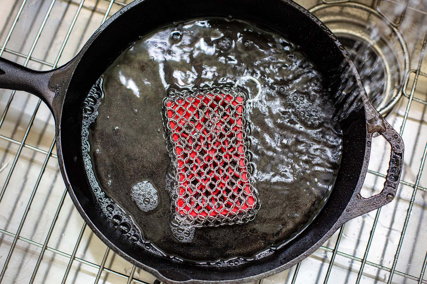 Red Chainmail Scrubbing Pad