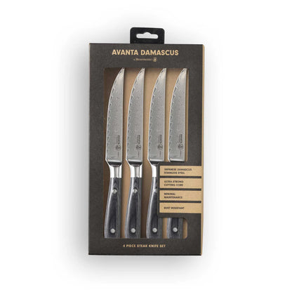 Avanta Damascus Steak Knife - Set 4 piezas