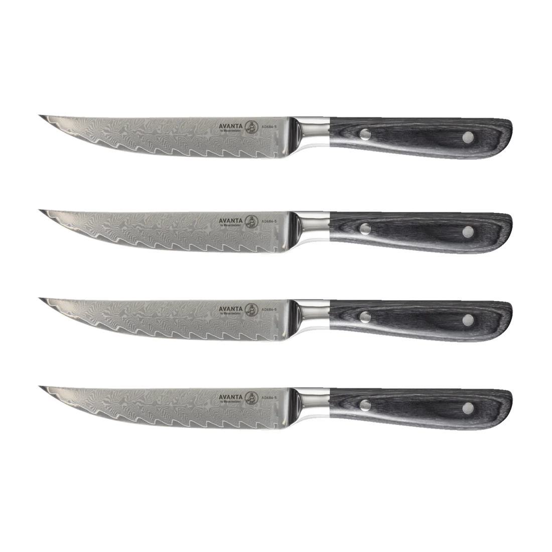 Avanta Damascus Steak Knife - Set 4 piezas