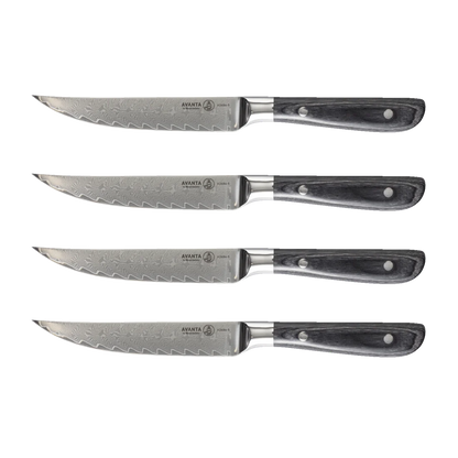 Avanta Damascus Steak Knife - Set 4 piezas