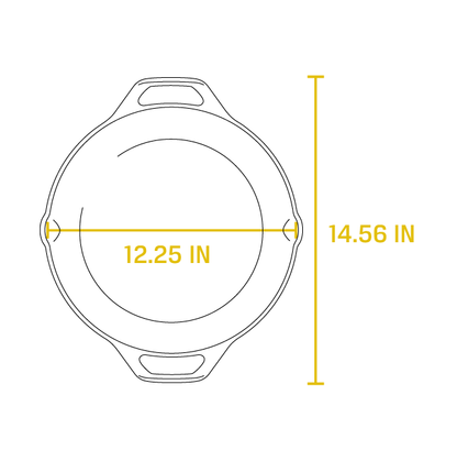 12" Dual Handle Cast Iron Grill Pan