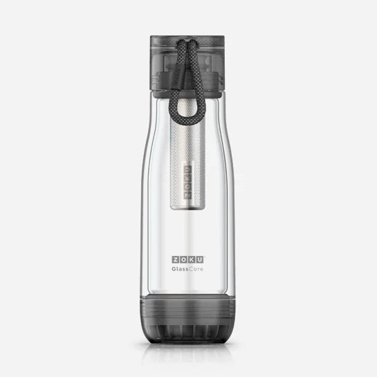 Botella con interior de vidrio e infusor de té