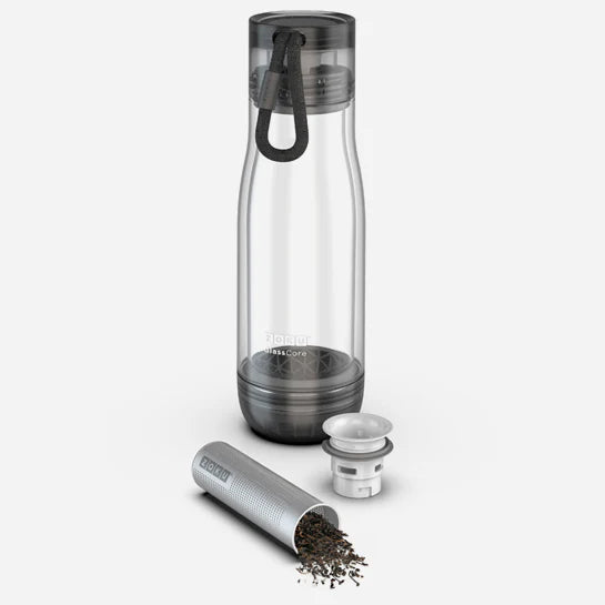 Botella con interior de vidrio e infusor de té